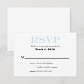 Pulver Blue White Schlicht Simple Wedding RSVP Car (Vorne/Hinten)