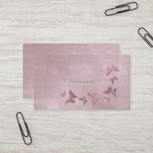 Pulver erröten Samt-Ballett-Rosa-Schmetterling Vi Visitenkarte