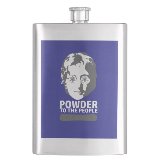 Pulver für die Menschen (Snowboard) Flachmann (Vorderseite)