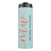 Pulver Name und Anfangsbuchstaben des Minimalistis Thermosbecher (Vorderseite)