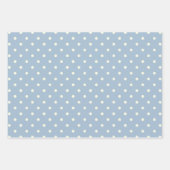 Pulver Pastel Blau Weiße Polka Dot Elegantes Muste Geschenkpapier Set (Vorderseite 2)