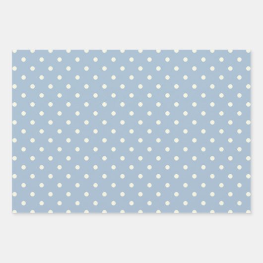 Pulver Pastel Blau Weiße Polka Dot Elegantes Muste Geschenkpapier Set (Vorderseite 2)
