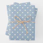 Pulver Pastel Blau Weiße Polka Dot Elegantes Muste Geschenkpapier Set (Beispiel)