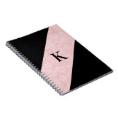 Pulver Pink Batik und Schwarz Mit Monogramm Notizblock (Rechte Seite)