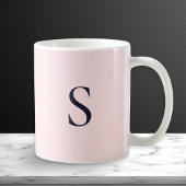 Pulver Pink Einfach Modernes Hübsches Mit Monogram Kaffeetasse