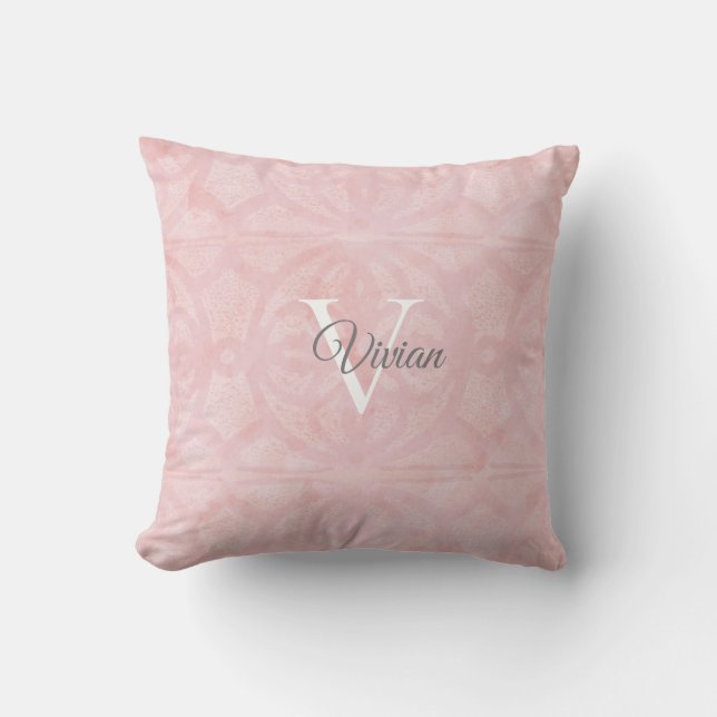 Pulver Pink Throw Kissen (Vorderseite)