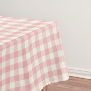 Pulver-rosa Gingham-Baumwolltischdecke Tischdecke