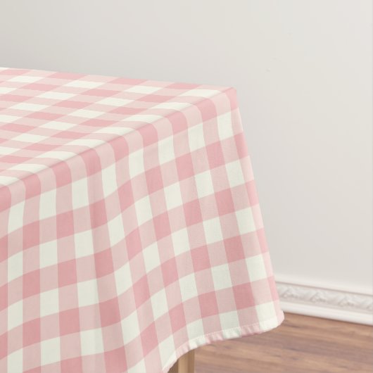 Pulver-rosa Gingham-Baumwolltischdecke Tischdecke (Beispiel)