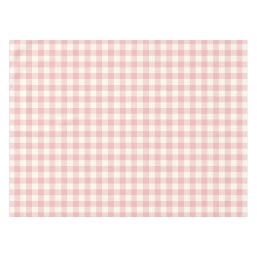 Pulver-rosa Gingham-Muster-Karo-Tischdecke Tischdecke (Vorderseite (Horizontal))