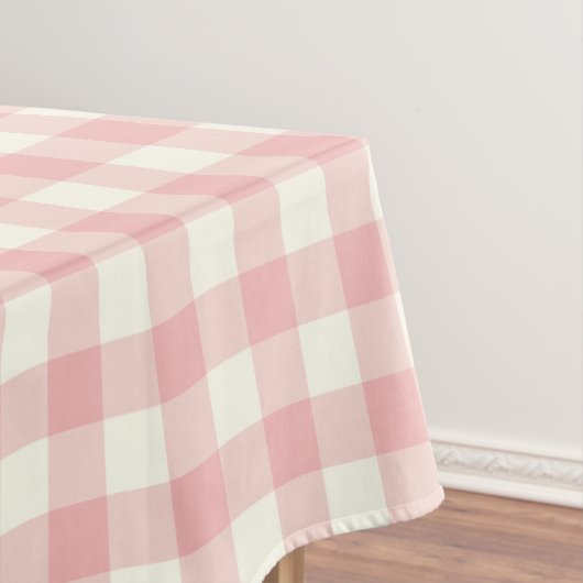 Pulver-rosa Gingham-Muster-Karo-Tischdecke Tischdecke (Beispiel)
