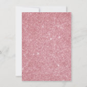 Pulver Rosa Glitzer Schwarz-weißes Brautparty Einladung (Rückseite)