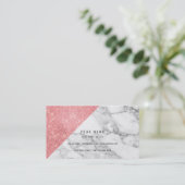 Pulver Rosa Imitate Rose Blush Vip Marmor Grau Visitenkarte (Stehend Vorderseite)
