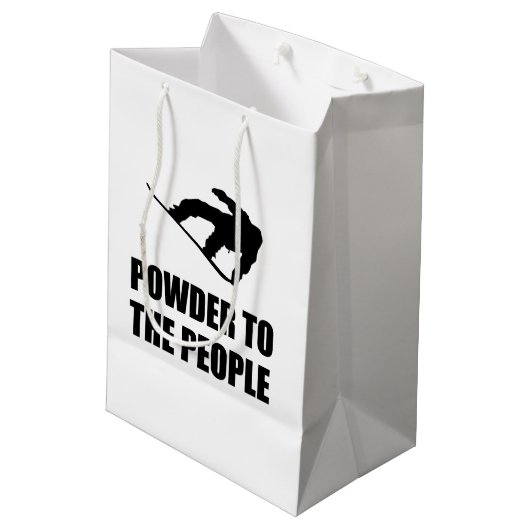 Pulver-Schnee zum Leute-Ski Mittlere Geschenktüte (Rückseite Schrägansicht)