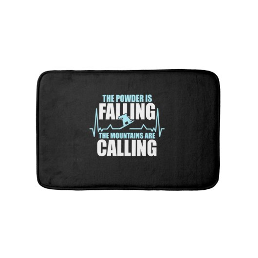 Pulver sinkt Snowboard Badematte (Vorderseite)
