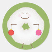 Pulver Zucker Donut Weihnachtskarte Umschlag Aufkl Runder Aufkleber (Vorderseite)