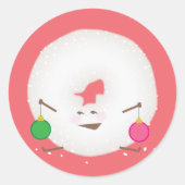 Pulver Zucker Donut Weihnachtskarte Umschlag Aufkl Runder Aufkleber (Vorderseite)