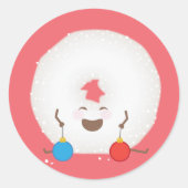 Pulver Zucker Donut Weihnachtskarte Umschlag Aufkl Runder Aufkleber (Vorderseite)