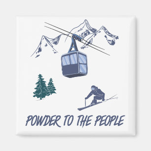 Pulver zum People Ski Resort Magnet