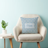 Pulverblau Gingham Gans Büffel Karo Benutzerdefini Kissen (Stuhl )