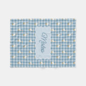 Pulverblau Gingham Gans Büffel Karo Individueller  Fleecedecke (Vorderseite (Horizontal))