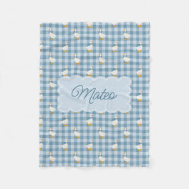 Pulverblau Gingham Gans Büffel Karo Individueller  Fleecedecke