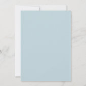 Pulverblaue Bemalte Hochzeit Einladung (Rückseite)
