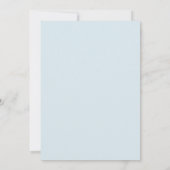 Pulverblaue Pfirsichbemalte Hochzeit Einladung (Rückseite)