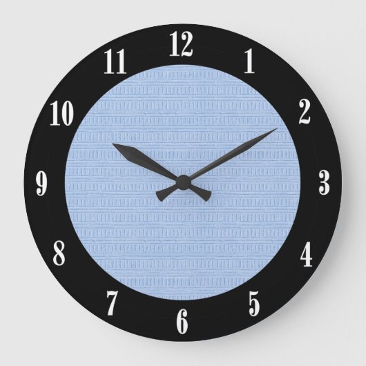 Pulverfarbe Blau und schwarz Moderne Wandklemme Große Wanduhr (Vorderseite)