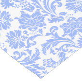 Pulverfarbe Blau und weiße Floral Damast Kurzer Tischläufer (Ecke)