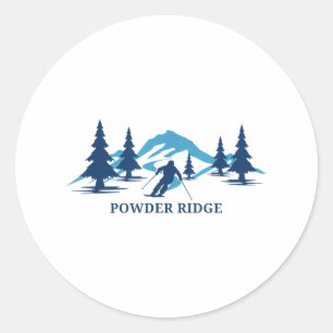 Pulverfass Minnesota Ski Resort Skifahren Skifahre Runder Aufkleber