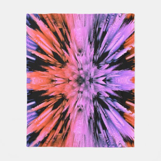 Pulverrosa Explosion Abstrakt Fleece Blanket (Vorderseite)