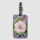 Pulverrosa Rose Gepäckanhänger (Vorderseite Vertikal)