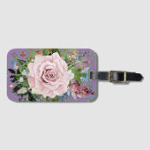 Pulverrosa Rose Gepäckanhänger (Vorderseite (Horizontal))
