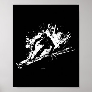 Pulverschnee-Alpinski Poster