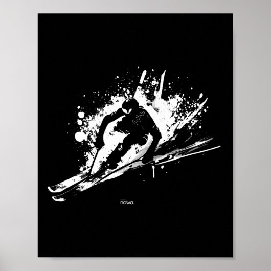 Pulverschnee-Alpinski Poster (Vorne)