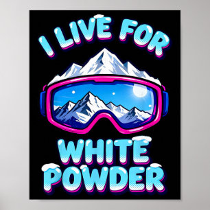 Pulverschnee Skifahren Retro Snowboardbrille Mount Poster