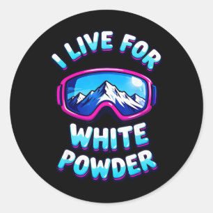 Pulverschnee Skifahren Retro Snowboardbrille Mount Runder Aufkleber