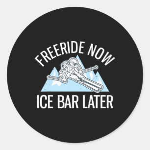Pulverschneefahren Freeriding Freeride Jetzt Eis R Runder Aufkleber