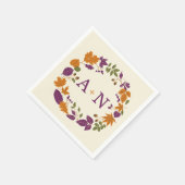 Pum and Pumpkin Fall Wreath Wedding Napkins Serviette (Ecke)