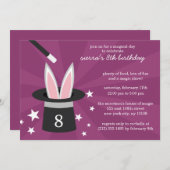 Pum Flüchtige Blick-a-Boo Rabbit Custom Magic Birt Einladung (Vorne/Hinten)