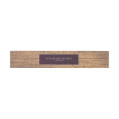 Pum Lila Elegant Rustic Wood Wedding Einladungsbanderole (Flach)