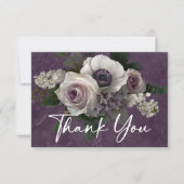 Pum Lila Elegante Blumenzwiebelhochzeit Dankeskarte (Vorderseite)