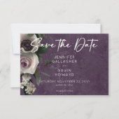 Pum Lila Elegante Blumenzwiebelhochzeit Save The Date (Vorderseite)