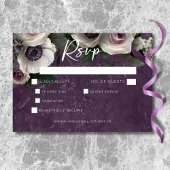 Pum Lila Elegante Flora Modernes Hochzeitessen RSVP Karte