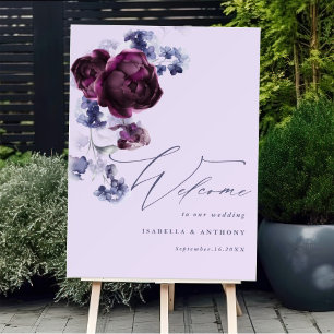 Pum Lila & Indigo Blauer Blumenstrauß Hochzeitsfei Poster