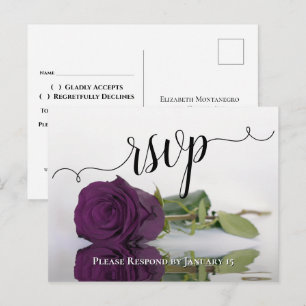 Pum Lila Reflektierende Rose Elegante Hochzeit UAW Postkarte