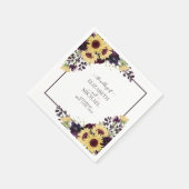 Pum Lila Sonnenblumen Wasserfarbe HochzeitsNapkins Serviette (Ecke)