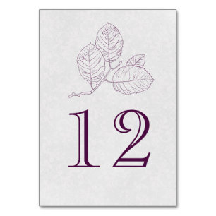 Pum Silver Gray Botanische Kontur Elegante Hochzei Tischnummer