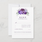 Pum Violet Blume Elegante Hochzeit UAWG RSVP Karte (Vorderseite)