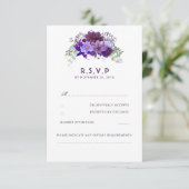Pum Violet Blume Elegante Hochzeit UAWG RSVP Karte (Stehend Vorderseite)